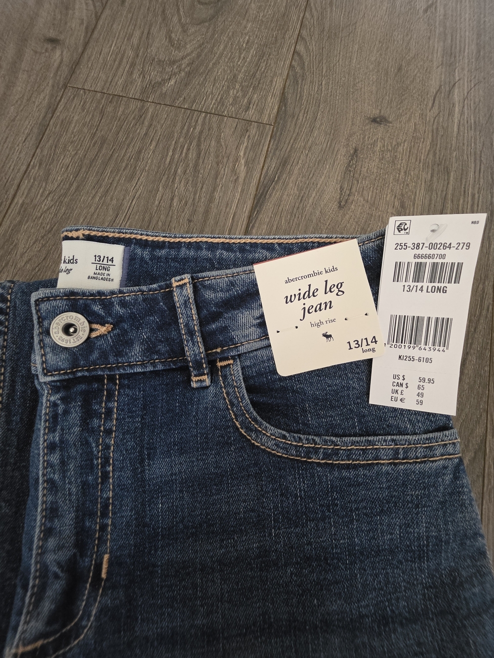 Abercrombie & Fitch Dark Blue Embroidered Pocket Jeans - Picture 4 of 5